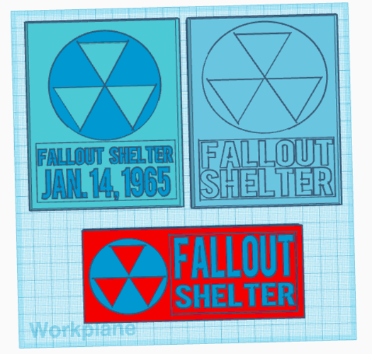 Fallout Sign Pack of 3 Designs  3D Print 521214