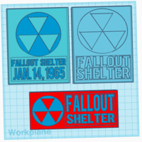 Small Fallout Sign Pack of 3 Designs  3D Printing 521214
