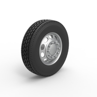 Front custom wheel of semi truck Version 20 Scale 1:25 - Thumbnail 2