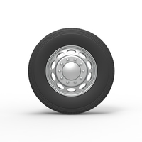 Front custom wheel of semi truck Version 20 Scale 1:25 - Thumbnail 5