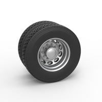 Rear custom wheel of semi truck Version 20 Scale 1:25 - Thumbnail 1
