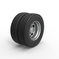 Rear custom wheel of semi truck Version 20 Scale 1:25 - Thumbnail 2