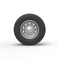 Rear custom wheel of semi truck Version 20 Scale 1:25 - Thumbnail 5