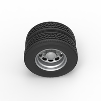 Rear custom wheel of semi truck Version 20 Scale 1:25 - Thumbnail 6