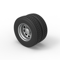 Rear custom wheel of semi truck Version 20 Scale 1:25 - Thumbnail 7