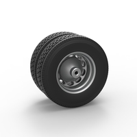 Rear custom wheel of semi truck Version 20 Scale 1:25 - Thumbnail 8