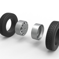 Rear custom wheel of semi truck Version 20 Scale 1:25 - Thumbnail 9