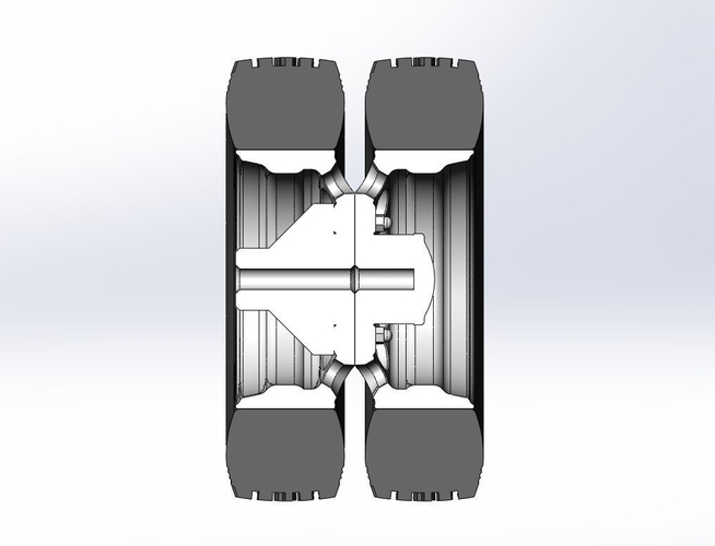 Rear custom wheel of semi truck Version 20 Scale 1:25 3D Print 521251