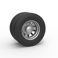 Rear custom wheel of semi truck Version 21 Scale 1:25 - Thumbnail 1