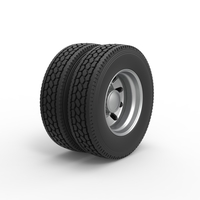 Rear custom wheel of semi truck Version 21 Scale 1:25 - Thumbnail 2