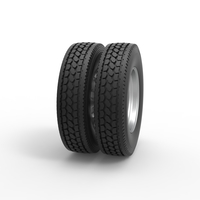 Rear custom wheel of semi truck Version 21 Scale 1:25 - Thumbnail 3