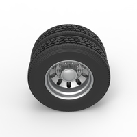 Rear custom wheel of semi truck Version 21 Scale 1:25 - Thumbnail 6