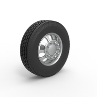 Front custom wheel of semi truck Version 22 Scale 1:25 - Thumbnail 2