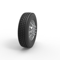 Front custom wheel of semi truck Version 22 Scale 1:25 - Thumbnail 3