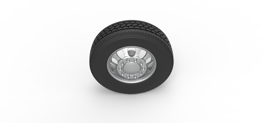 Front custom wheel of semi truck Version 22 Scale 1:25 3D Print 521326