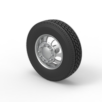 Front custom wheel of semi truck Version 22 Scale 1:25 - Thumbnail 7