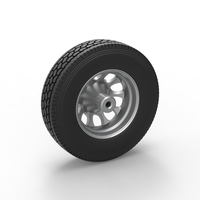 Front custom wheel of semi truck Version 22 Scale 1:25 - Thumbnail 8