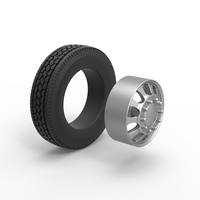 Front custom wheel of semi truck Version 22 Scale 1:25 - Thumbnail 9