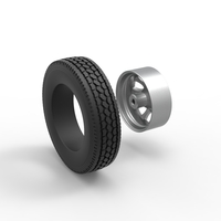 Front custom wheel of semi truck Version 22 Scale 1:25 - Thumbnail 10