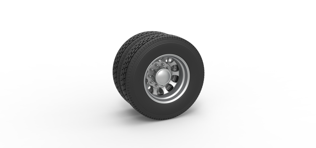 Rear custom wheel of semi truck Version 22 Scale 1:25 3D Print 521341