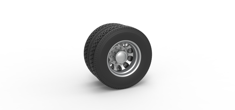 Rear custom wheel of semi truck Version 22 Scale 1:25