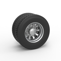 Small Rear custom wheel of semi truck Version 22 Scale 1:25 3D Printing 521341