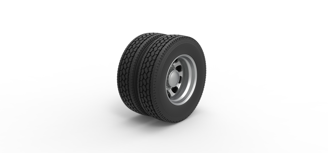 Rear custom wheel of semi truck Version 22 Scale 1:25 3D Print 521342