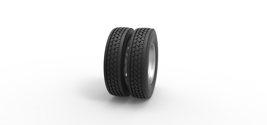 Rear custom wheel of semi truck Version 22 Scale 1:25 3D Print 521343