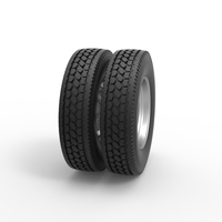 Rear custom wheel of semi truck Version 22 Scale 1:25 - Thumbnail 3