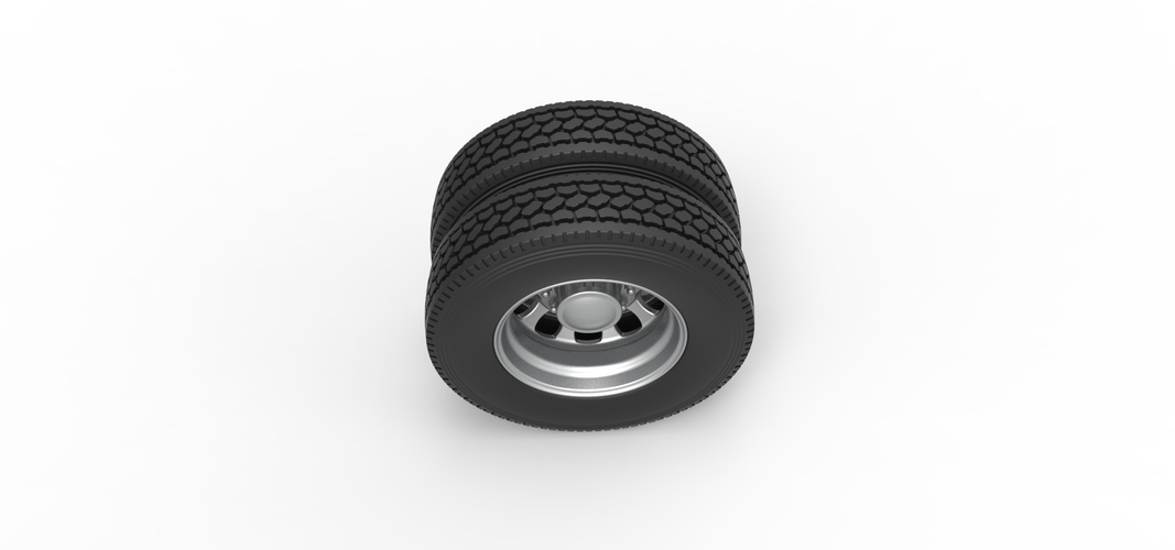 Rear custom wheel of semi truck Version 22 Scale 1:25 3D Print 521346