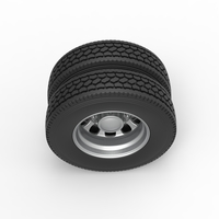 Rear custom wheel of semi truck Version 22 Scale 1:25 - Thumbnail 6