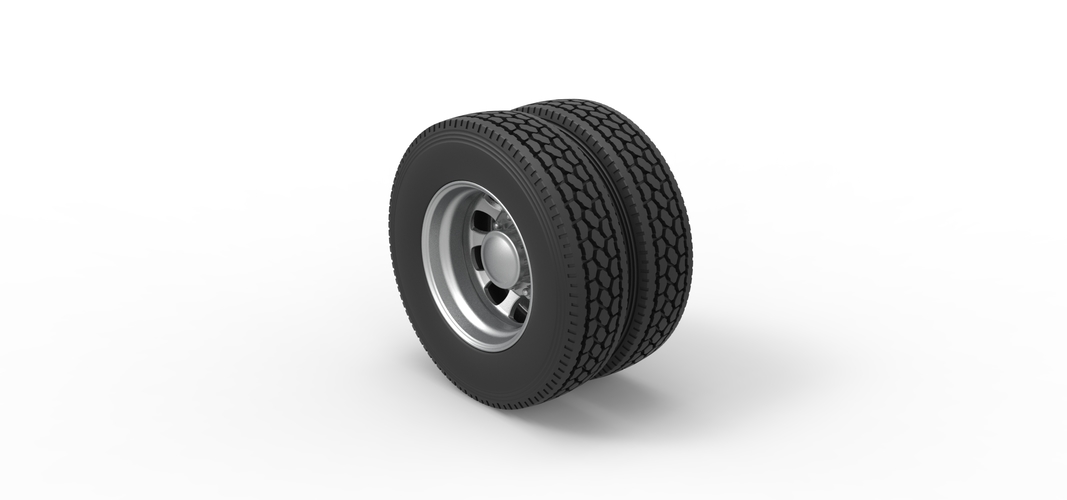 Rear custom wheel of semi truck Version 22 Scale 1:25 3D Print 521347
