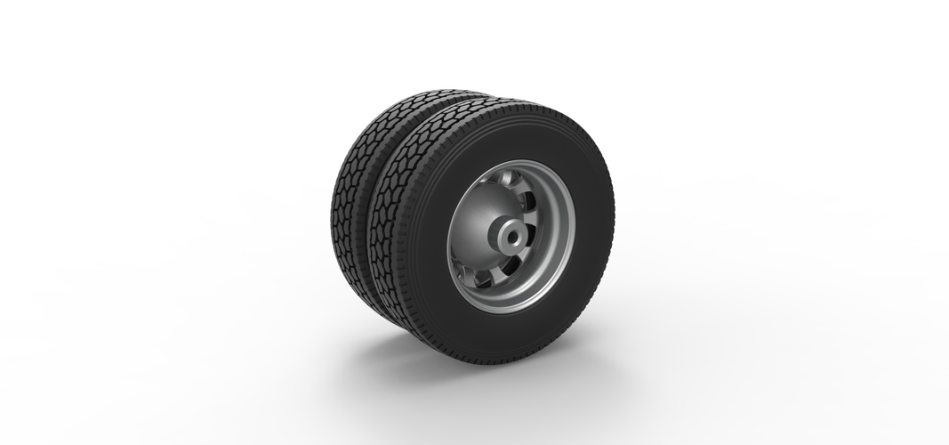 Rear custom wheel of semi truck Version 22 Scale 1:25 3D Print 521348