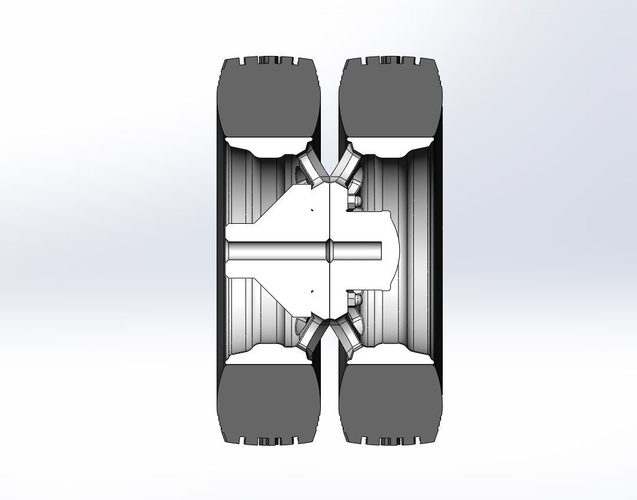 Rear custom wheel of semi truck Version 22 Scale 1:25 3D Print 521351