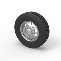 Front custom wheel of semi truck Version 23 Scale 1:25 - Thumbnail 7