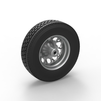 Front custom wheel of semi truck Version 23 Scale 1:25 - Thumbnail 8