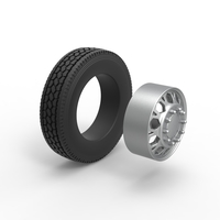 Front custom wheel of semi truck Version 23 Scale 1:25 - Thumbnail 9