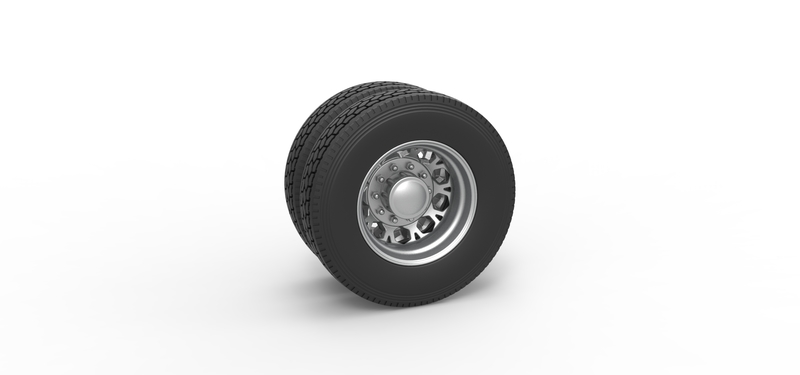 Rear custom wheel of semi truck Version 23 Scale 1:25