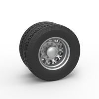 Rear custom wheel of semi truck Version 23 Scale 1:25 - Thumbnail 1