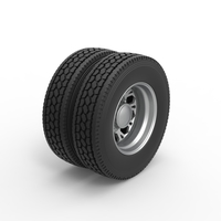 Rear custom wheel of semi truck Version 23 Scale 1:25 - Thumbnail 2