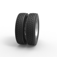 Rear custom wheel of semi truck Version 23 Scale 1:25 - Thumbnail 3