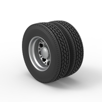 Rear custom wheel of semi truck Version 23 Scale 1:25 - Thumbnail 7