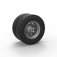 Rear custom wheel of semi truck Version 23 Scale 1:25 - Thumbnail 8