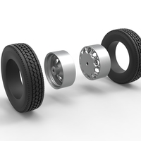 Rear custom wheel of semi truck Version 23 Scale 1:25 - Thumbnail 10