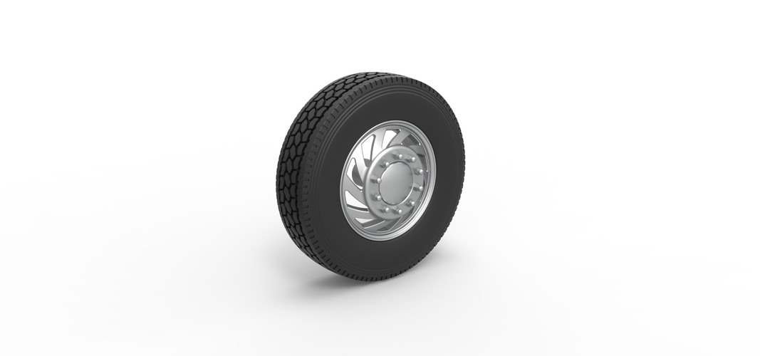 Front custom wheel of semi truck Version 24 Scale 1:25 3D Print 521741