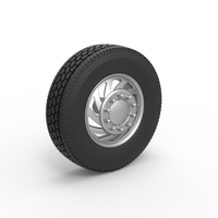 Front custom wheel of semi truck Version 24 Scale 1:25 - Thumbnail 2
