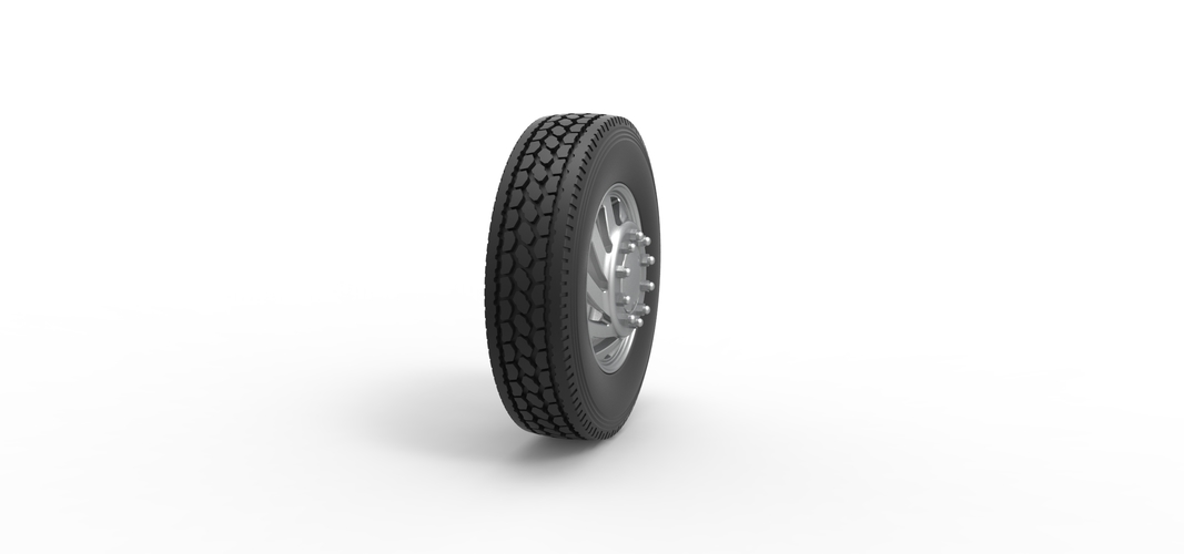Front custom wheel of semi truck Version 24 Scale 1:25 3D Print 521742