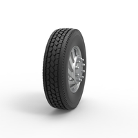 Front custom wheel of semi truck Version 24 Scale 1:25 - Thumbnail 3