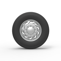 Front custom wheel of semi truck Version 24 Scale 1:25 - Thumbnail 5