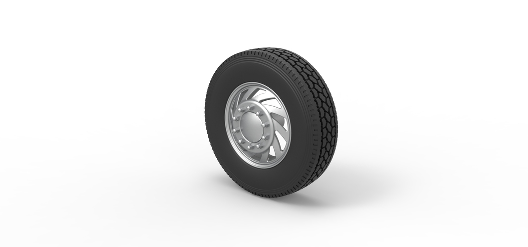 Front custom wheel of semi truck Version 24 Scale 1:25 3D Print 521746